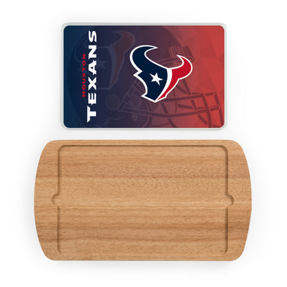 Houston Texans - Billboard Glass Top Serving Tray, (Rubberwood) by Picnic Time