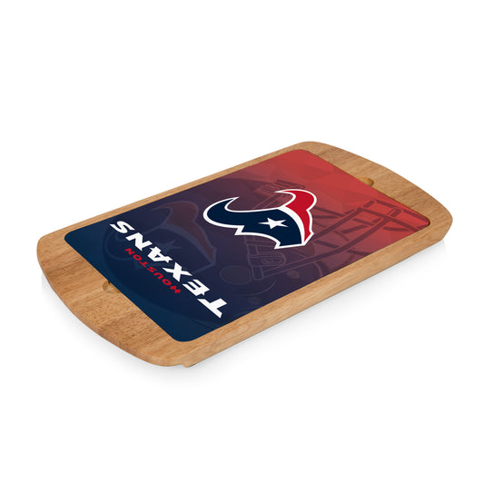 Houston Texans - Billboard Glass Top Serving Tray, (Rubberwood) by Picnic Time