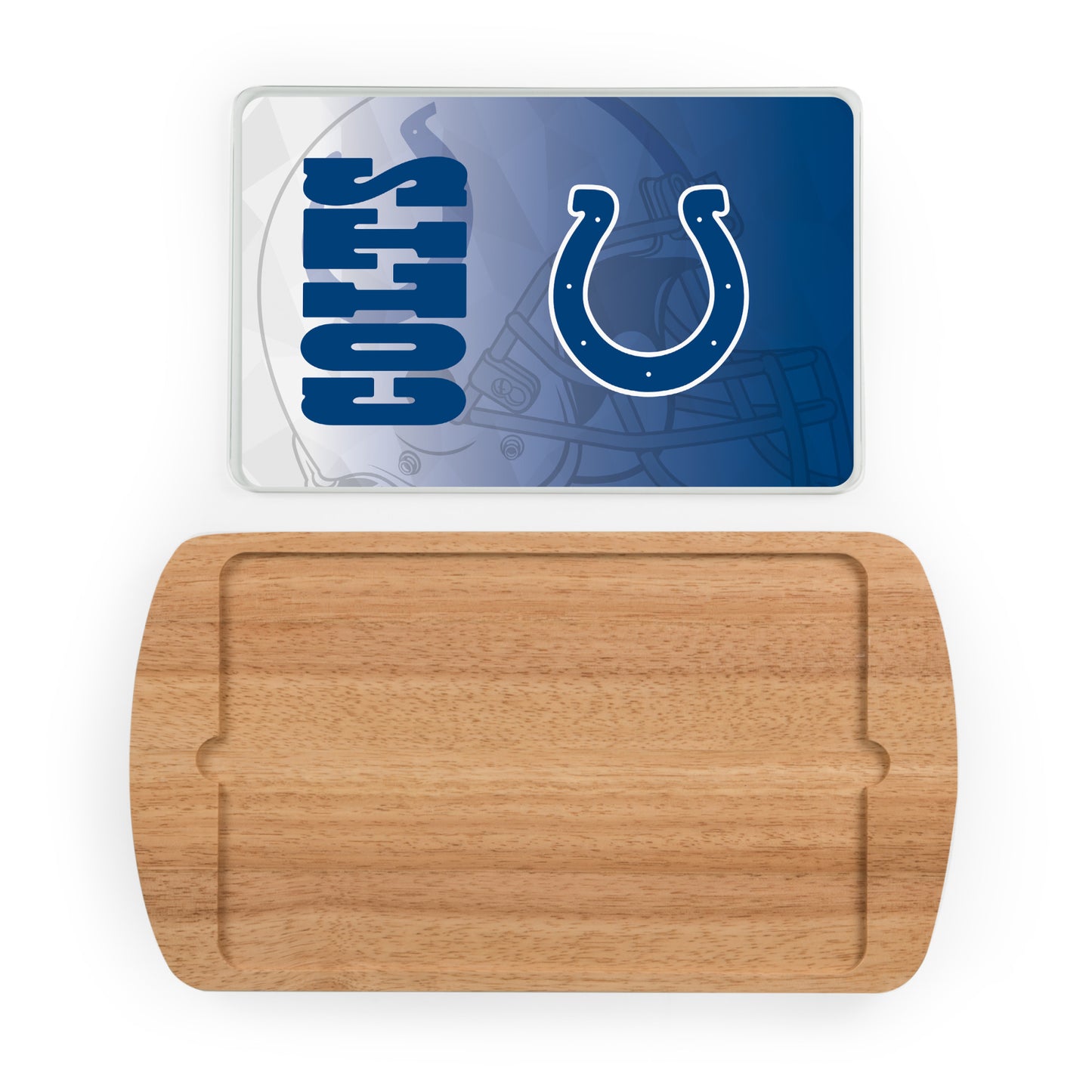 Indianapolis Colts - Billboard Glass Top Serving Tray, (Rubberwood) by Picnic Time