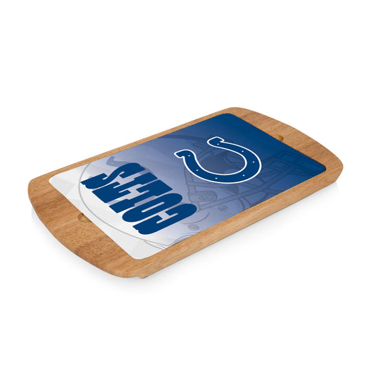 Indianapolis Colts - Billboard Glass Top Serving Tray, (Rubberwood) by Picnic Time