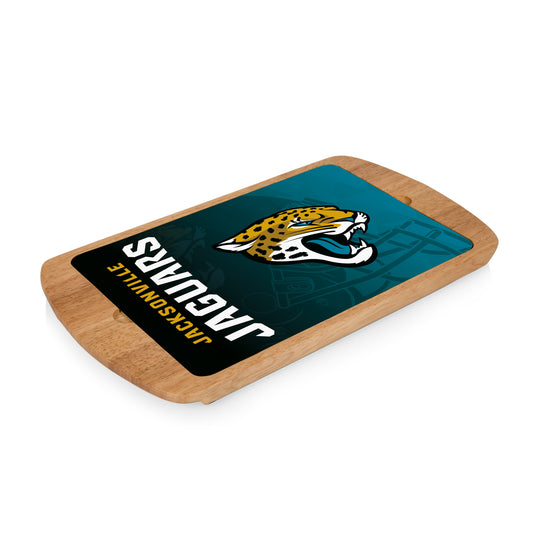 Jacksonville Jaguars - Billboard Glass Top Serving Tray, (Rubberwood) by Picnic Time