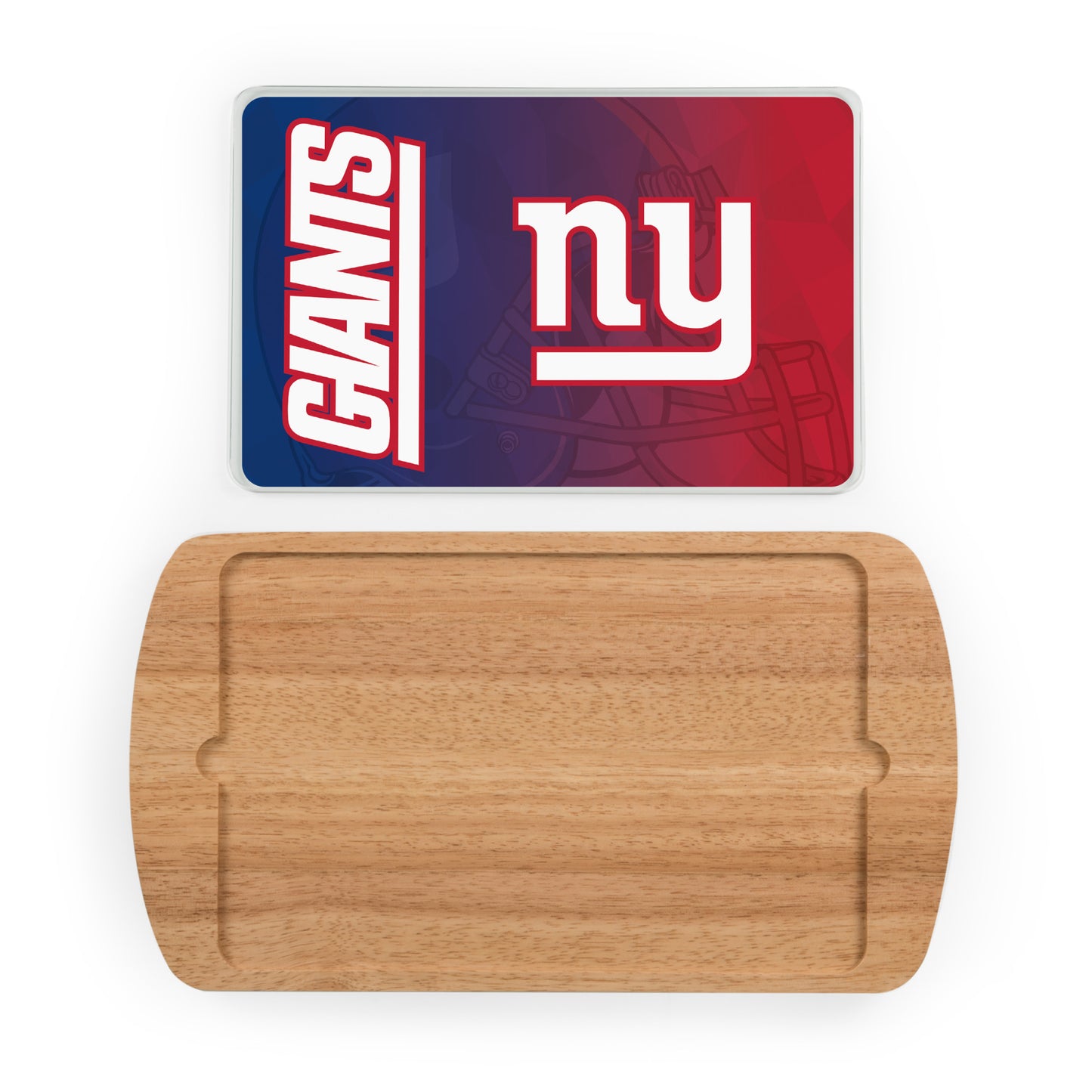 New York Giants - Billboard Glass Top Serving Tray, (Rubberwood) by Picnic Time