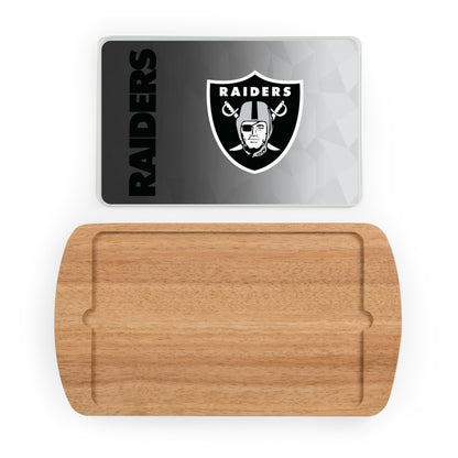 Las Vegas Raiders - Billboard Glass Top Serving Tray, (Rubberwood) by Picnic Time