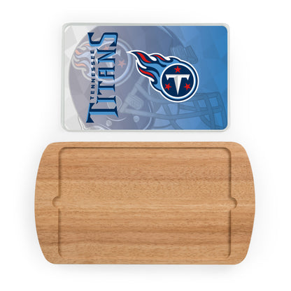 Tennessee Titans - Billboard Glass Top Serving Tray, (Rubberwood) by Picnic Time