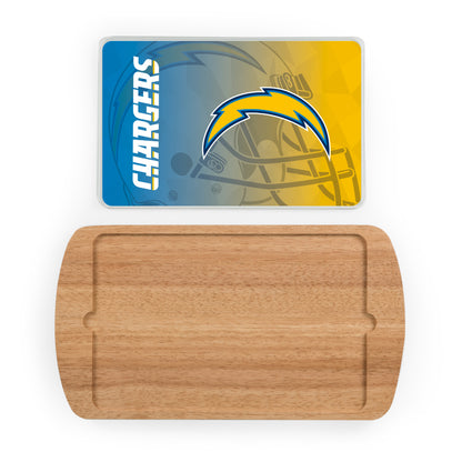 Los Angeles Chargers - Billboard Glass Top Serving Tray, (Rubberwood) by Picnic Time