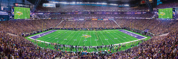 Minnesota Vikings U.S. Bank Stadium 1000 Piece Panoramic Puzzle - Center View by Masterpieces