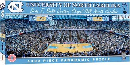 "North Carolina Tar Heels NCAA Dean E. Smith Center 1000-Piece Panoramic Puzzle - Center View. Brand new, measures 13x39 inches. Officially licensed."