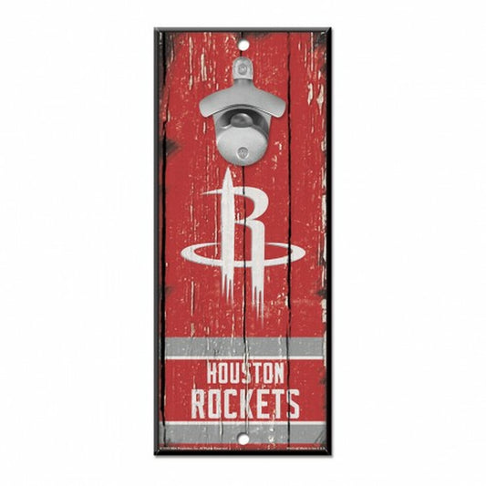 Houston Rockets 5" x 11" Bottle Opener Wood Sign by Wincraft