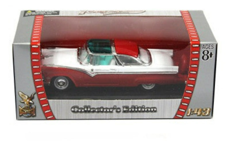 1955 Ford Crown Victoria Red and White 1/43 Diecast Model Car by Road Signature
