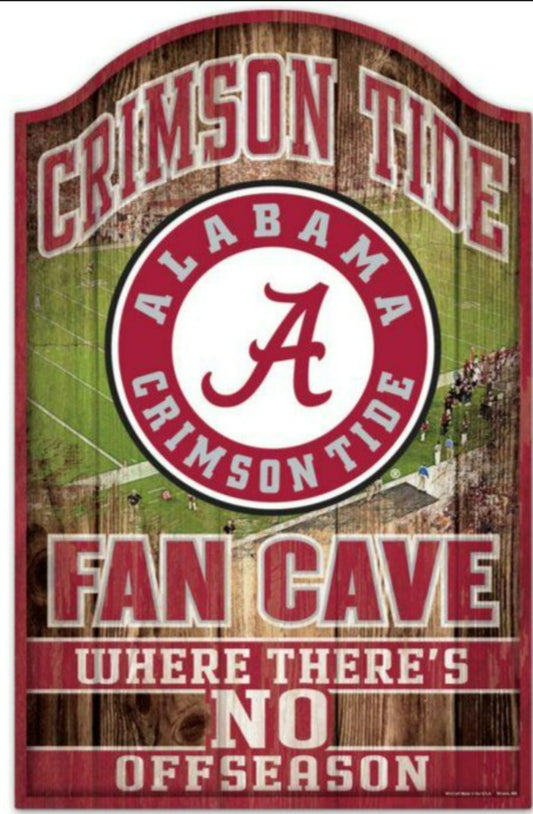 Alabama Crimson Tide 11" x 17" Fan Cave Wood Sign by Wincraft