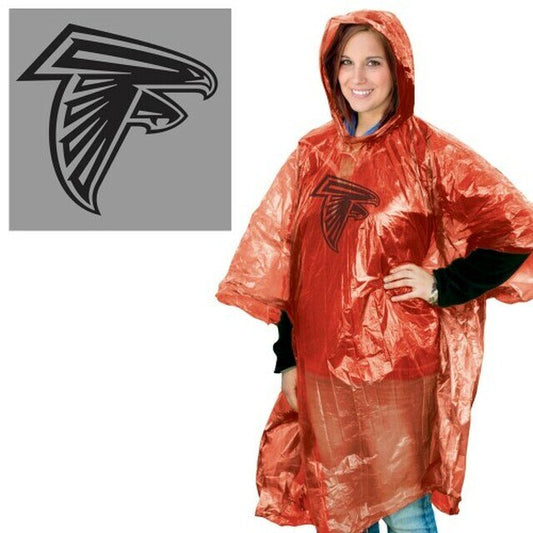 Stay Dry with the Atlanta Falcons NFL Rain Poncho - Lightweight, Durable, One Size Fits All, Featuring Team Logo - By Wincraft