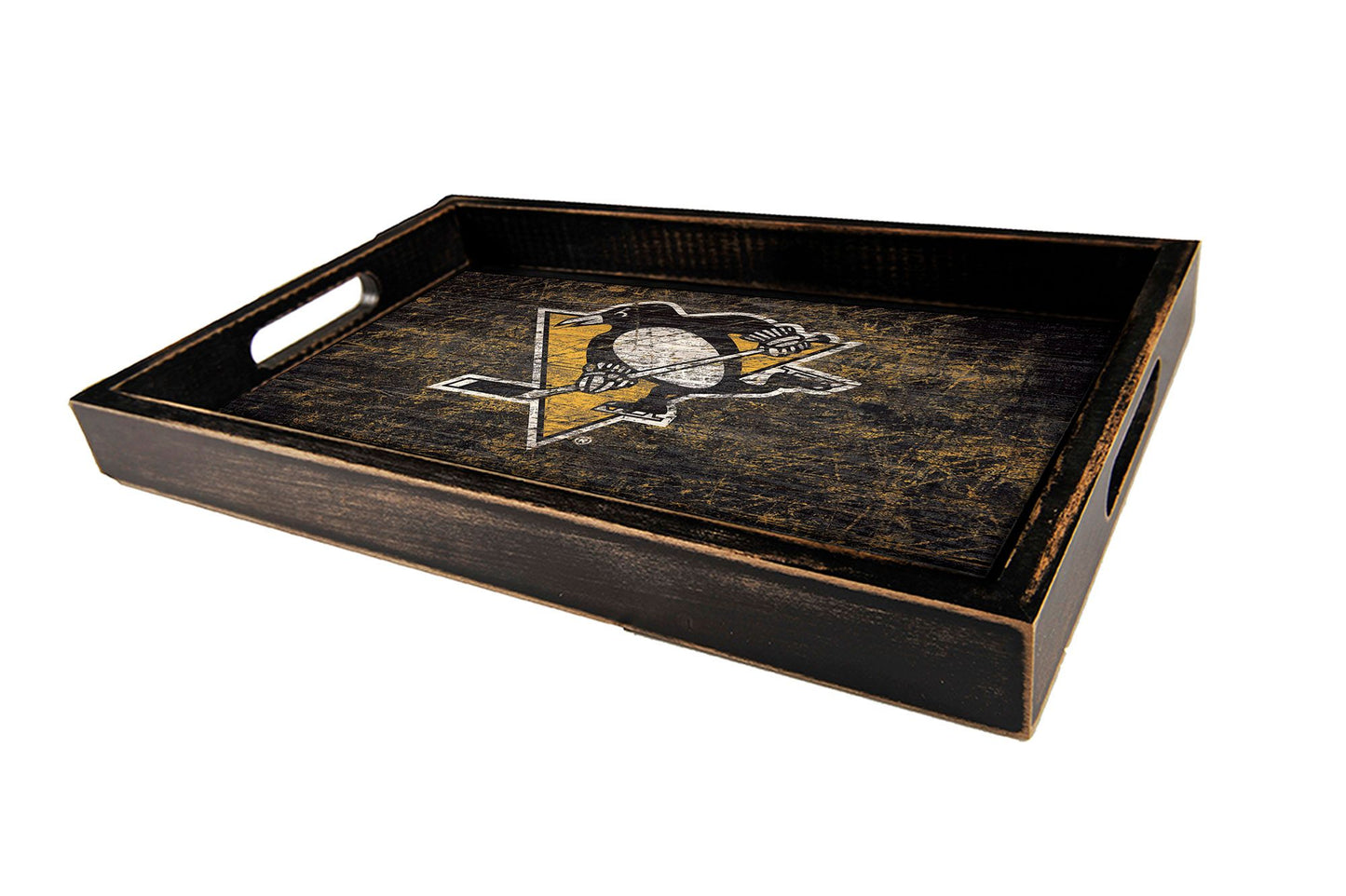 Pittsburgh Penguins Distressed Serving Tray with Team Color by Fan Creations