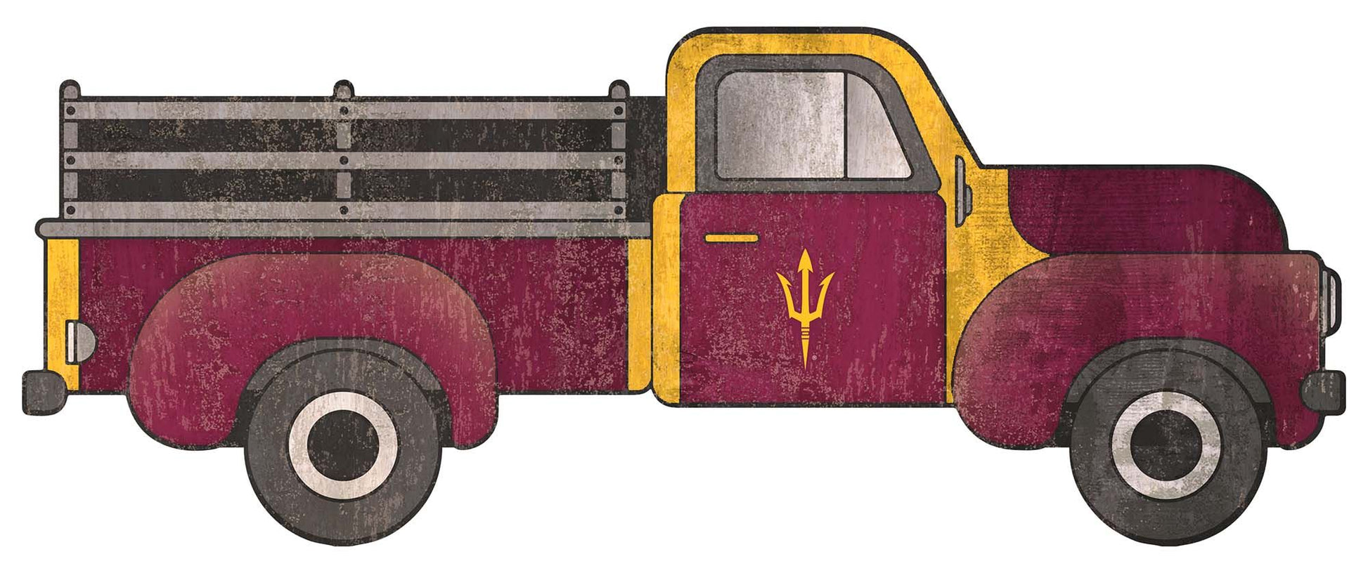 Arizona State Sun Devils 15" Truck Sign, distressed design with team colors and logo. Made in USA, ready to hang, indoor use.