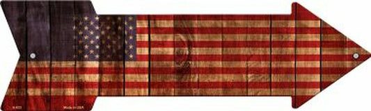 American Flag Novelty 5" x 17" Metal Arrow Sign A-633