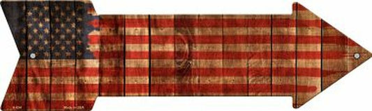 American Flag Painted Novelty 5" x 17" Arrow Sign A-634