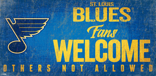 St. Louis Blues Fans Welcome 6" x 12" Sign by Fan Creations