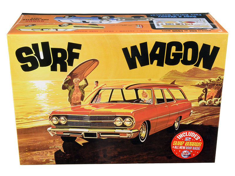 1965 Chevrolet Chevelle "Surf Wagon" with Two Surf Boards 4 in 1 Kit 1/25 Scale Model Kit Skill Level 2 by AMT