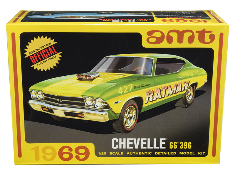 1969 Chevrolet Chevelle SS 396 3 in 1 Kit 1/25 Scale Model Kit Skill Level 2 by AMT