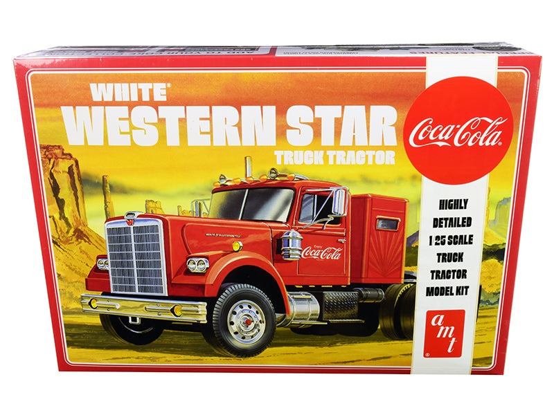 White Western Star Semi Tractor (Coca Cola) 1/25 Scale Model - Skill Level 3