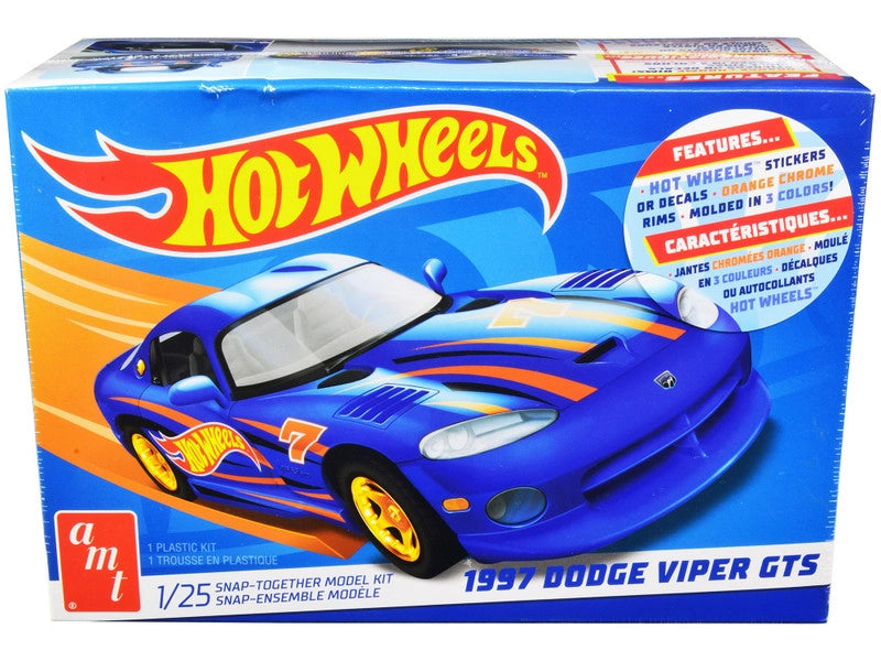 1997 Dodge Viper GTS "Hot Wheels" 1/25 Scale Snap Model Kit Model - Skill Level 1 by AMT