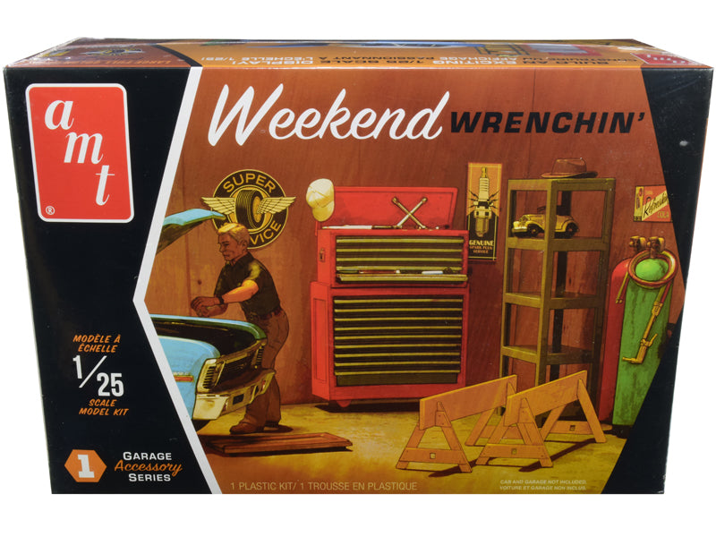 Garage Accessory Set #1 with Figure "Weekend Wrenchin'" 1/25 Scale - Skill level 2 Model Kit by AMT