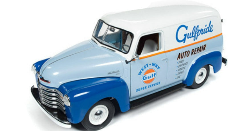 1948 Chevrolet Panel Delivery Truck "Gulf Oil" Limited Edition to 1002 pieces Worldwide 1/18 Diecast Model Car by Autoworld