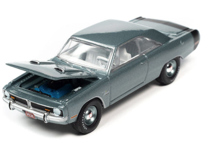 1971 Dodge Dart Swinger 340 Special Light Gunmetal Gray Metallic w/ Black Tail Stripe "Vintage Muscle" Limited Edition 1/64 Diecast Car by Auto World