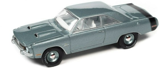 1971 Dodge Dart Swinger 340 Special Light Gunmetal Gray Metallic w/ Black Tail Stripe "Vintage Muscle" Limited Edition 1/64 Diecast Car by Auto World