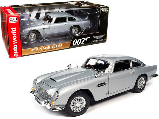 Aston Martin DB5 Coupe (Right Hand Drive) Silver Birch Metallic (James Bond 007) "No Time to Die" "Silver Screen Machines" Series 1/18 Diecast Car