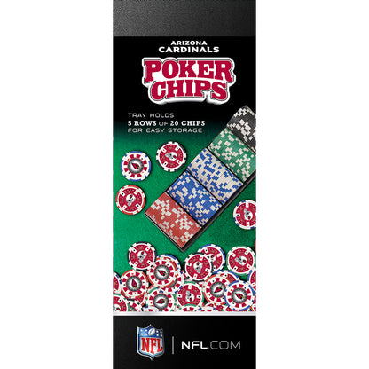 Arizona Cardinals Poker Chips 100 Piece Set by Masterpieces