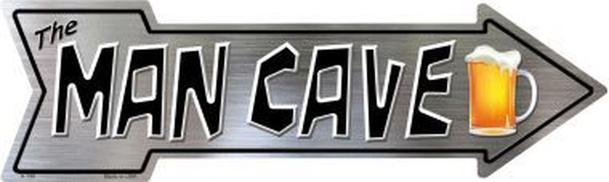 The Man Cave 5" x 17" Metal Arrow Sign A-146