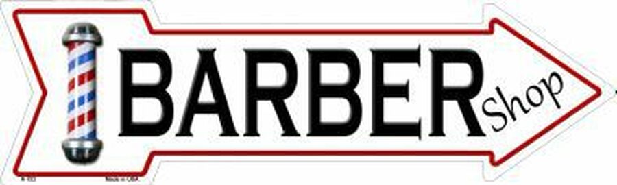 Barber Shop Novelty Metal 5" x 17" Arrow Sign A-153