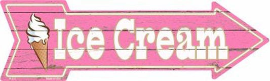 Ice Cream 5" x 17" Metal Arrow Sign A-275