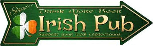 Irish Pub 5" x 17" Metal Arrow Sign A-277