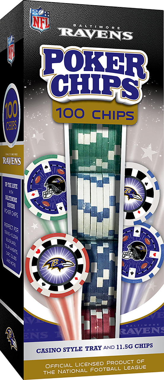 Baltimore Ravens Poker Chips 100 Piece Set by Masterpieces
