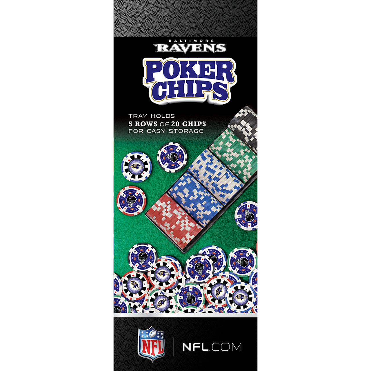 Baltimore Ravens Poker Chips 100 Piece Set by Masterpieces