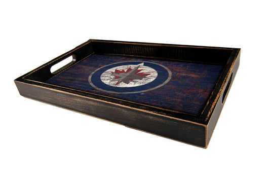 Winnipeg Jets Distressed Serving Tray with Team Color by Fan Creations
