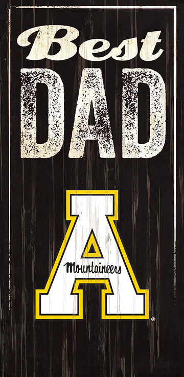 Appalachian State Mountaineers Best Dad 6" x 12" Sign by Fan Creations