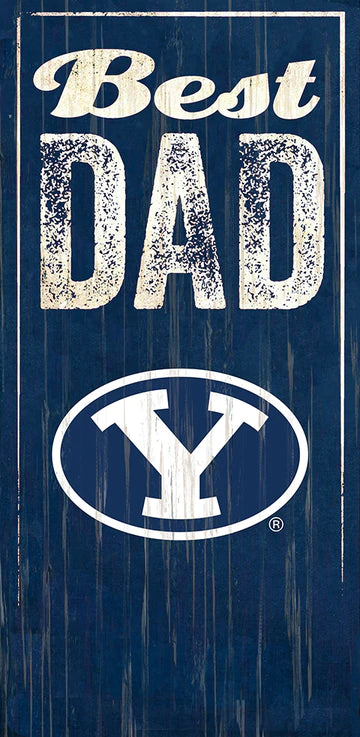 Brigham Young {BYU} Cougars Best Dad 6" x 12" Sign by Fan Creations
