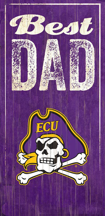 East Carolina Pirates Best Dad 6" x 12" Sign by Fan Creations