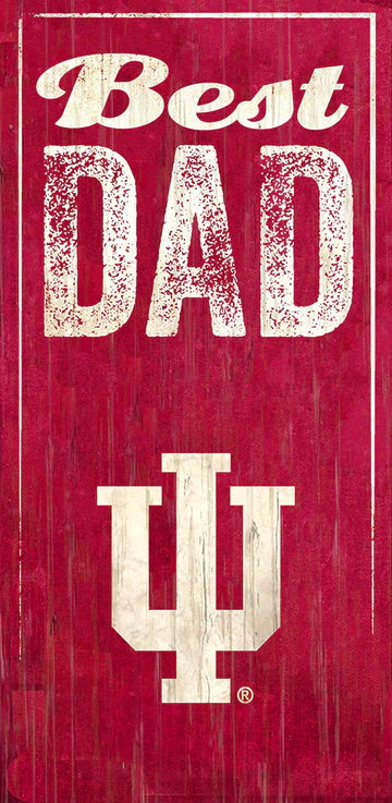 Indiana Hoosiers Best Dad 6" x 12" Sign by Fan Creations
