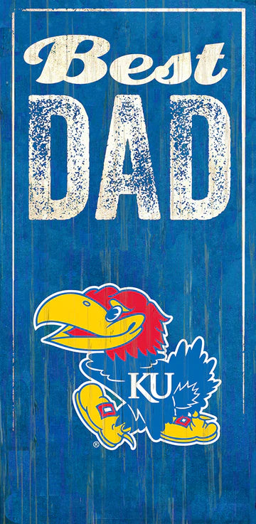 Kansas Jayhawks Best Dad 6" x 12" Sign by Fan Creations