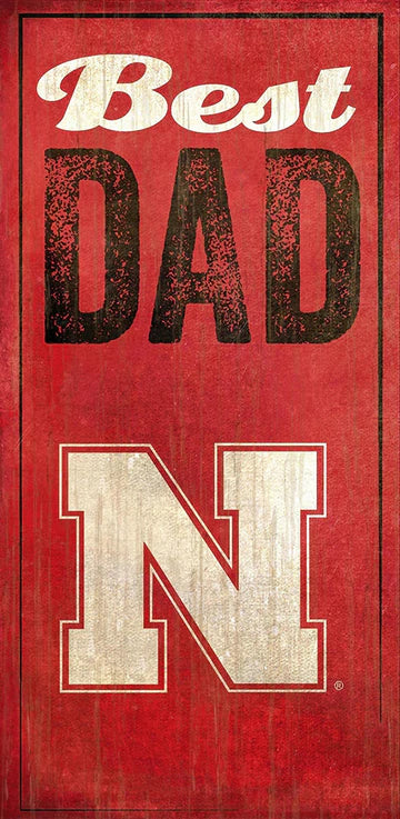 Nebraska Cornhuskers Best Dad 6" x 12" Sign by Fan Creations