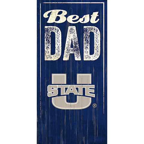Utah State Aggies Best Dad 6" x 12" Sign by Fan Creations