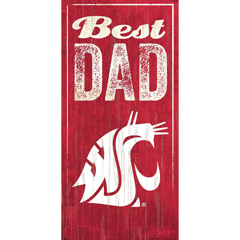 Washington Cougars Best Dad 6" x 12" Sign by Fan Creations