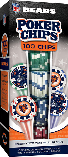 Chicago Bears Poker Chips 100 Piece Set by Masterpieces