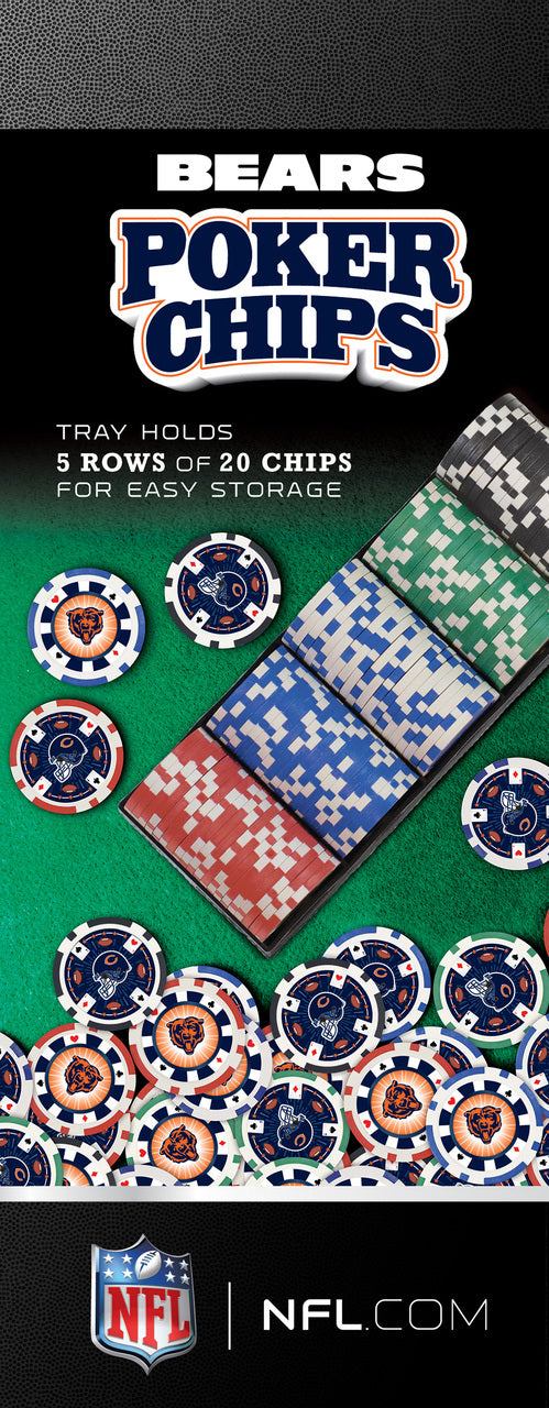 Chicago Bears Poker Chips 100 Piece Set by Masterpieces