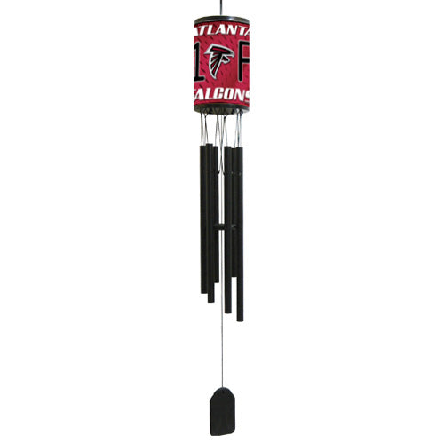 Atlanta Falcons NFL Wind Chime - 33 inches long, all-metal construction with team colors and graphics. 6 aluminum flutes for quality sound. Weather-resistant for outdoor use. Officially licensed by GTEI.