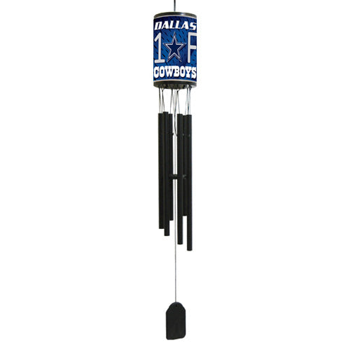 Dallas Cowboys NFL #1 Fan Wind Chime: 33" long with team colors and graphics. All-metal construction, 6 aluminum flutes for quality sound. Made by GTEI.