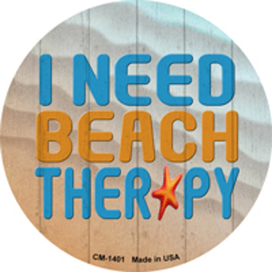 I Need Beach Therapy Novelty Set of 4 Round Coasters Set - CC-1401